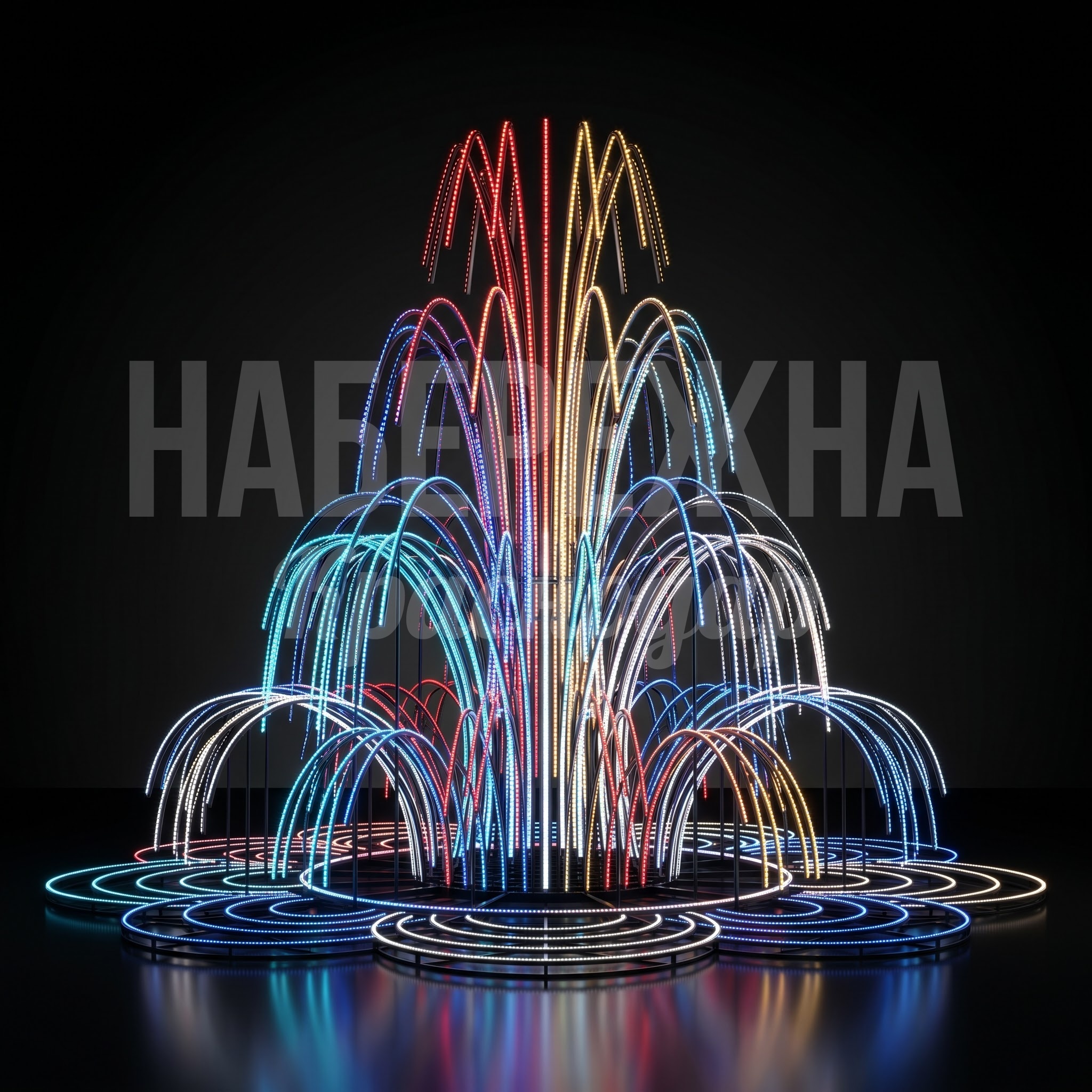 Световой фонтан ко дню города Hif