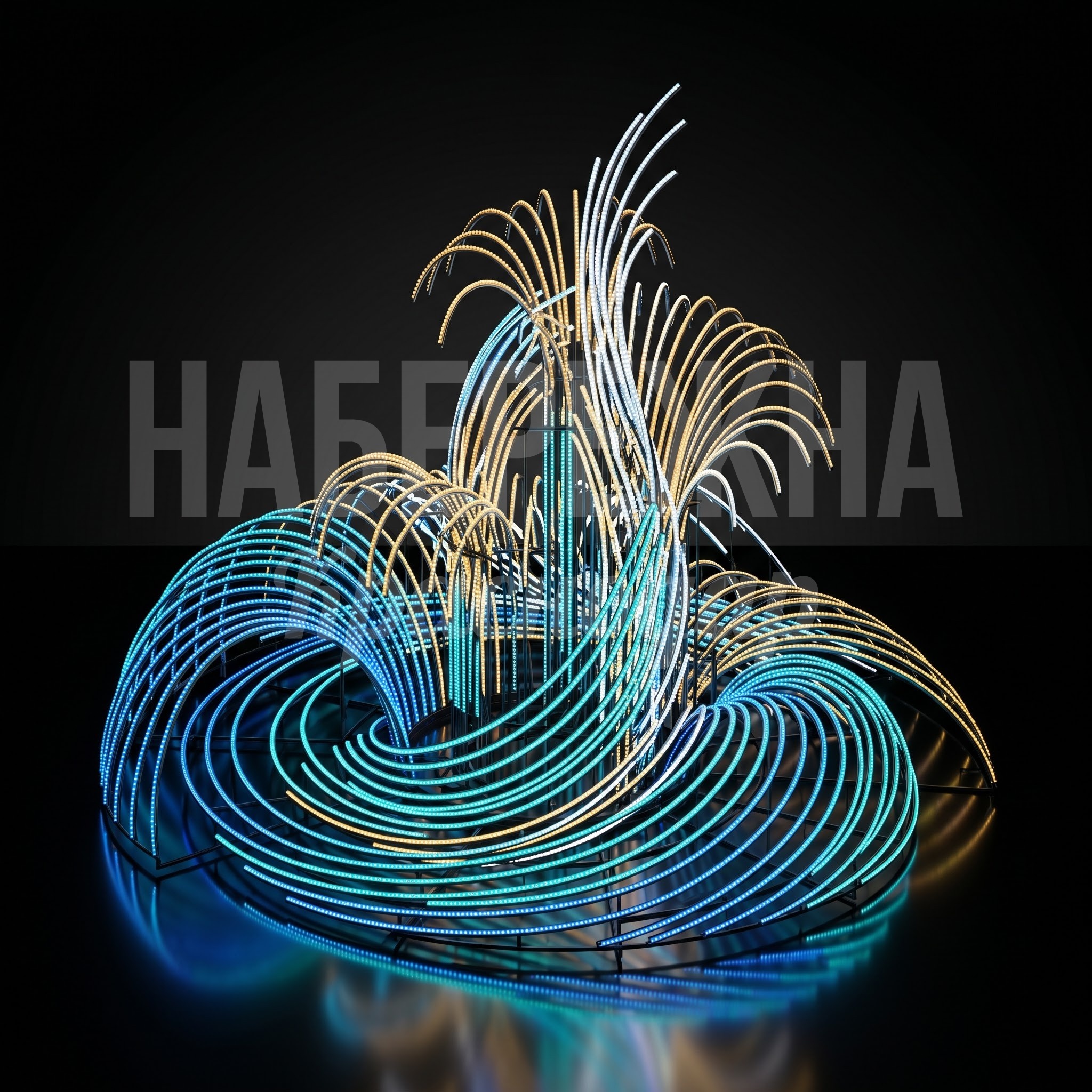 Световой фонтан ко дню города Сочи