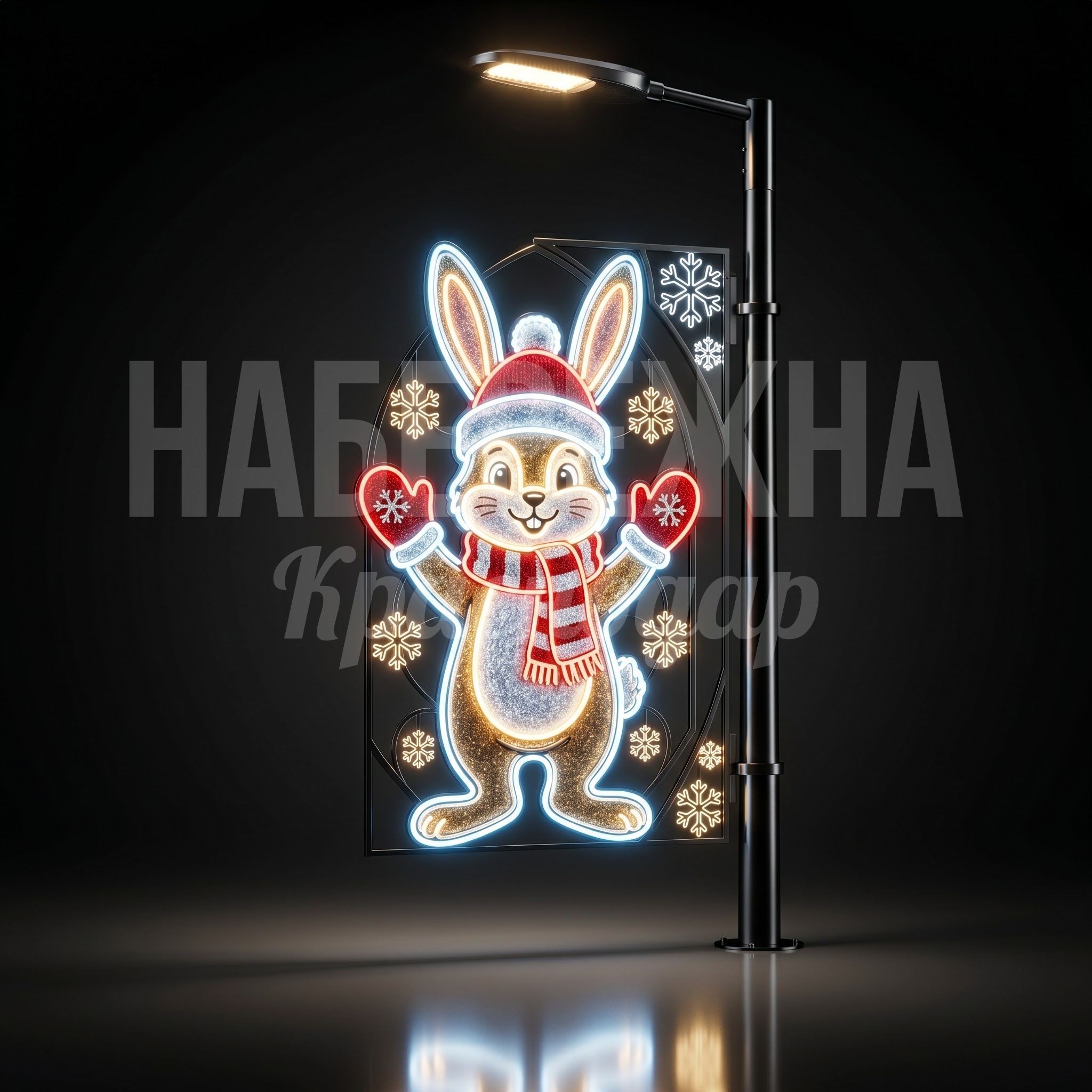 Световой кронштейн Зайчик в варежках