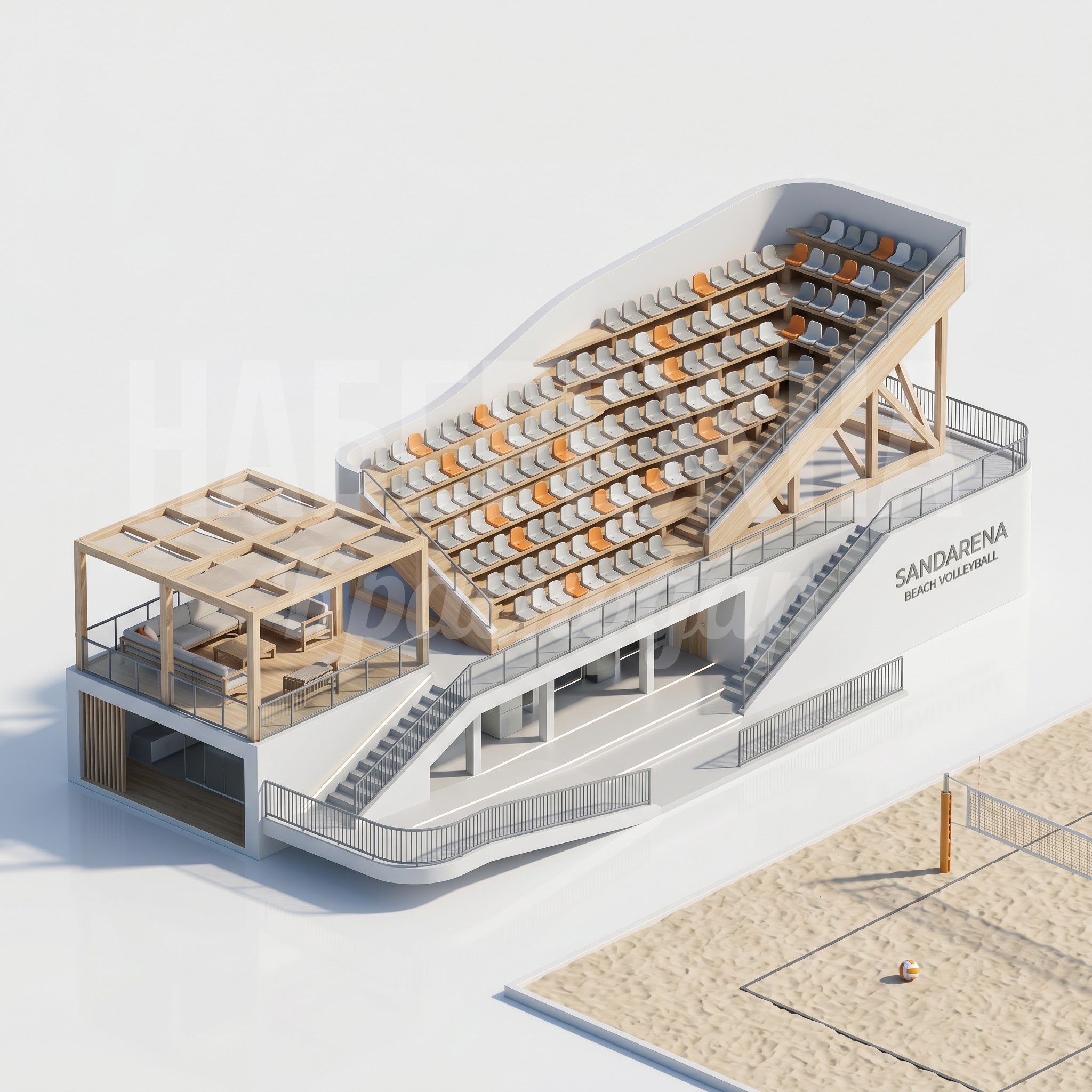 Трибуна спортивная для пляжного волейбола Feksupa