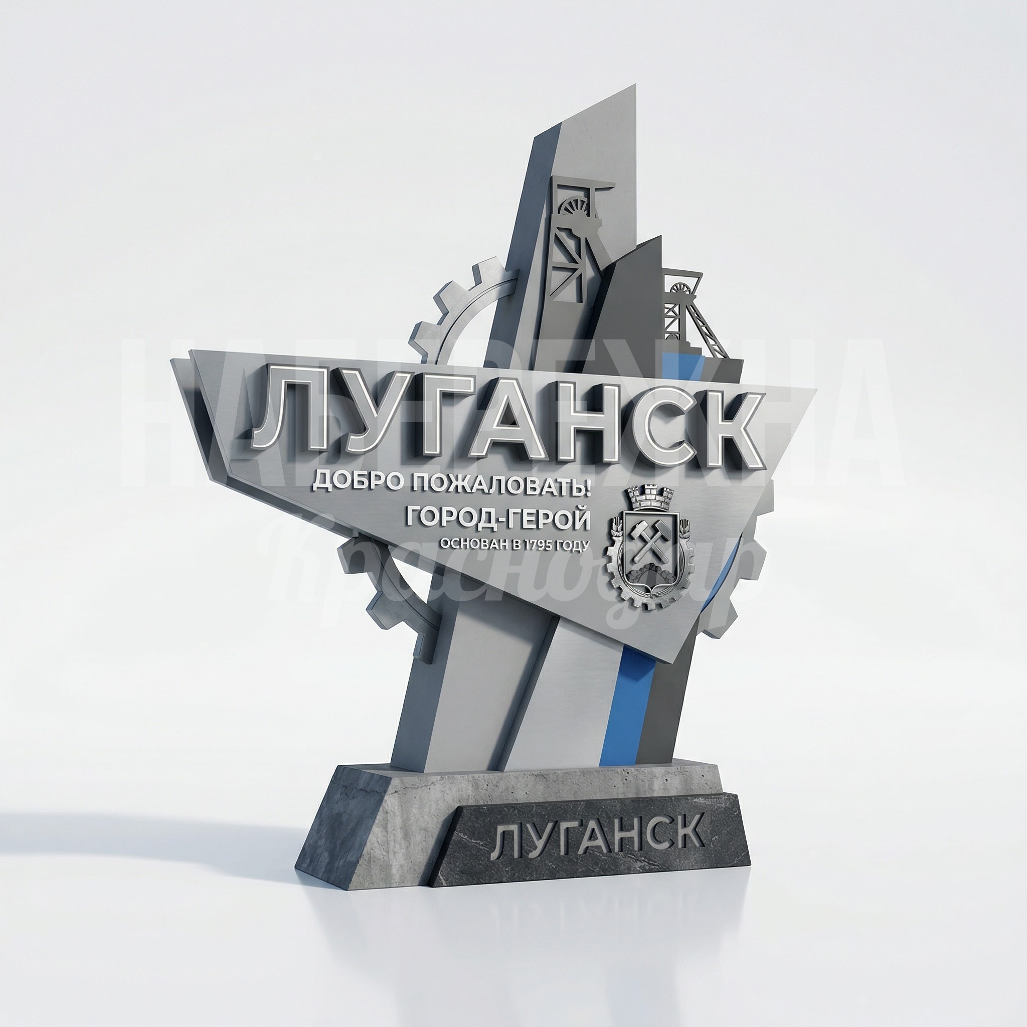 Въездная стела для благоустройства города Луганск