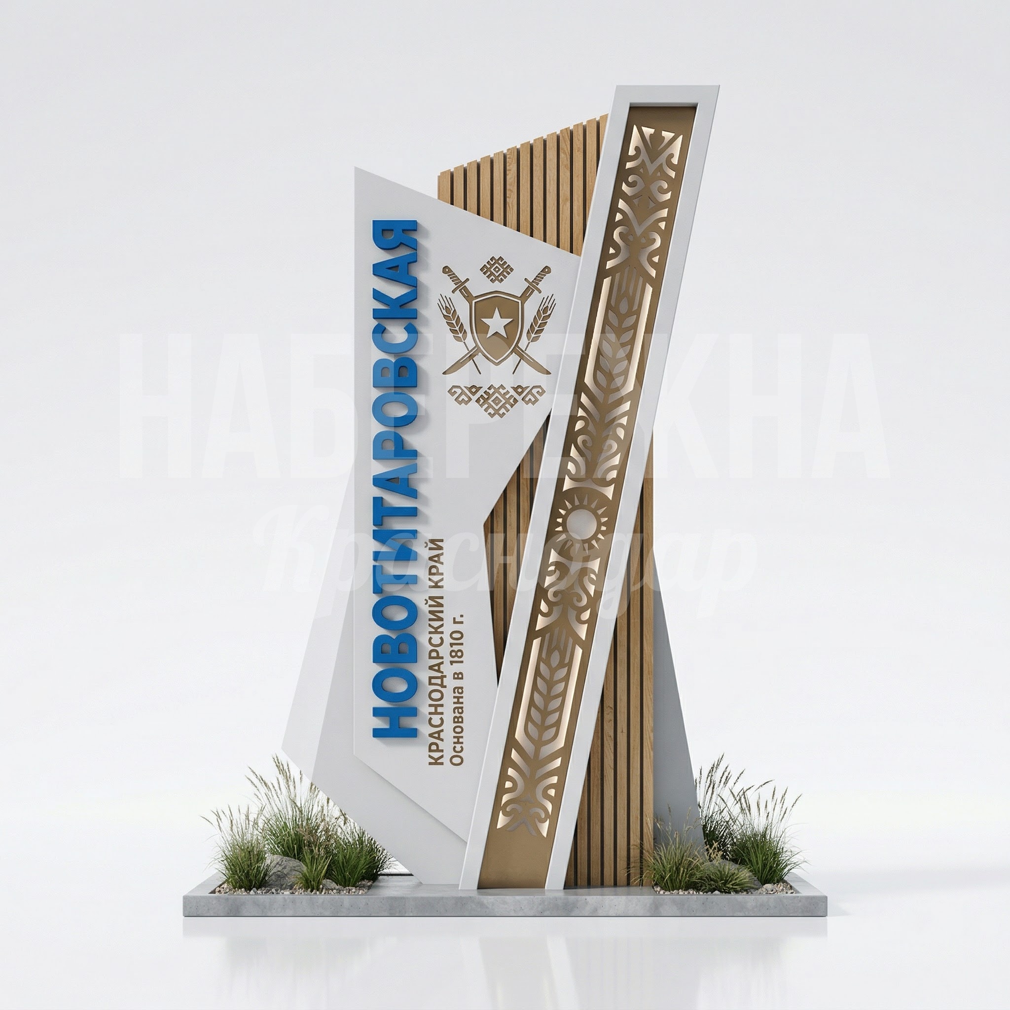 Въездная стела для станицы Новотитаровской