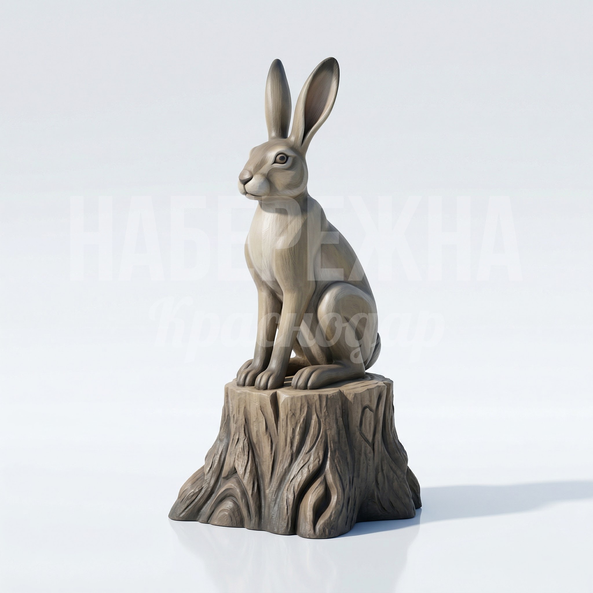 Заяц сидящий на пне Arcotpa