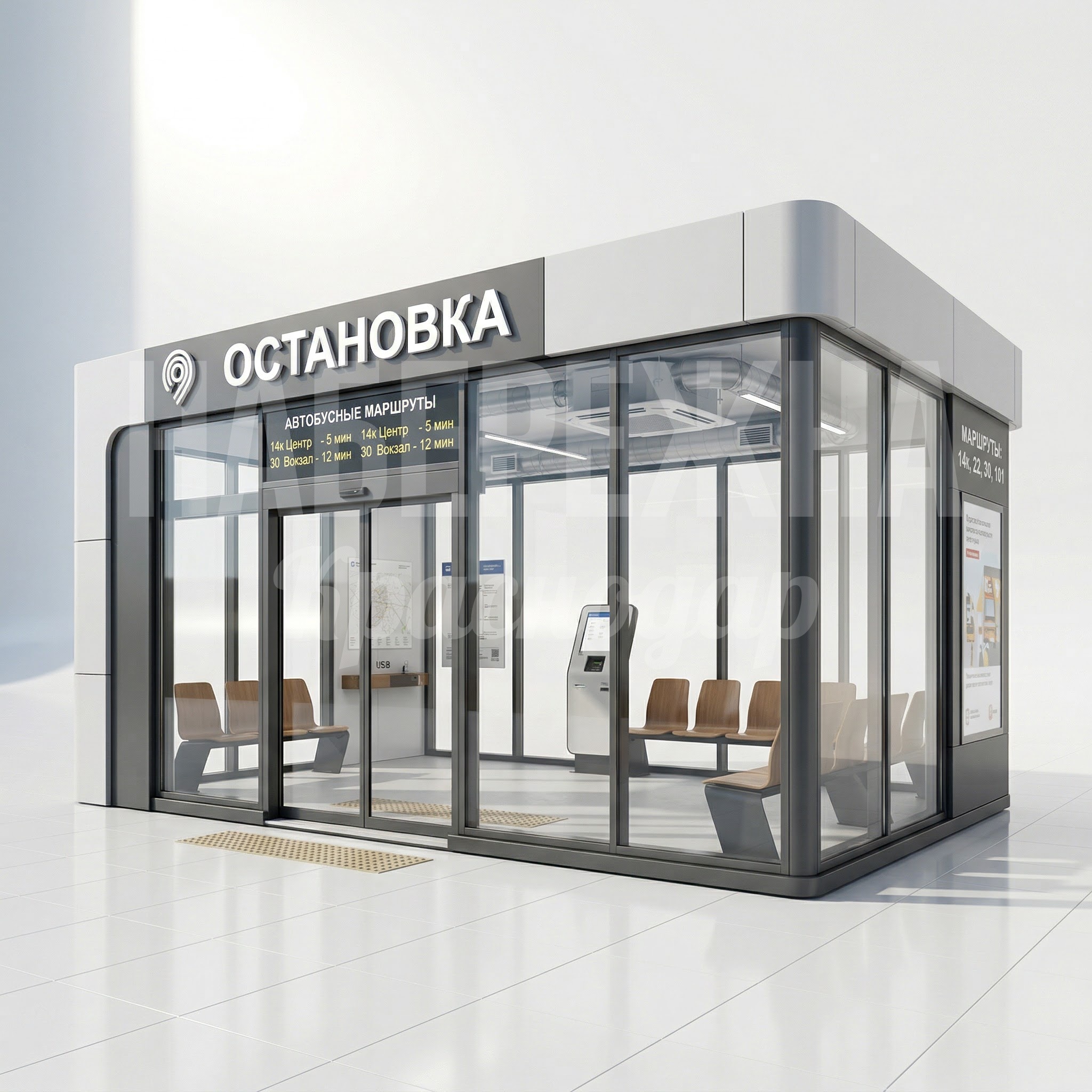 Закрытый остановочный павильон Haul