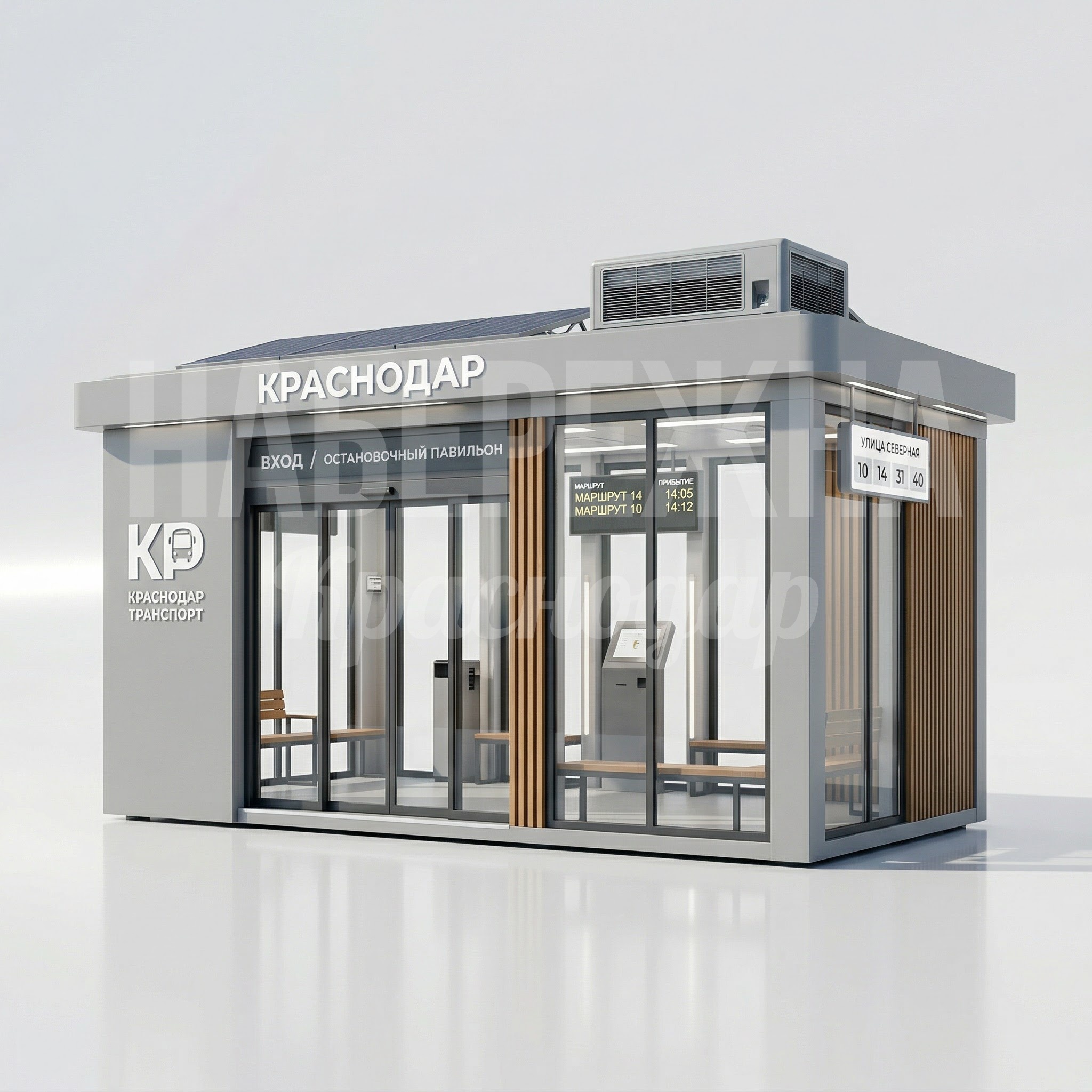 Закрытый остановочный павильон Jarko