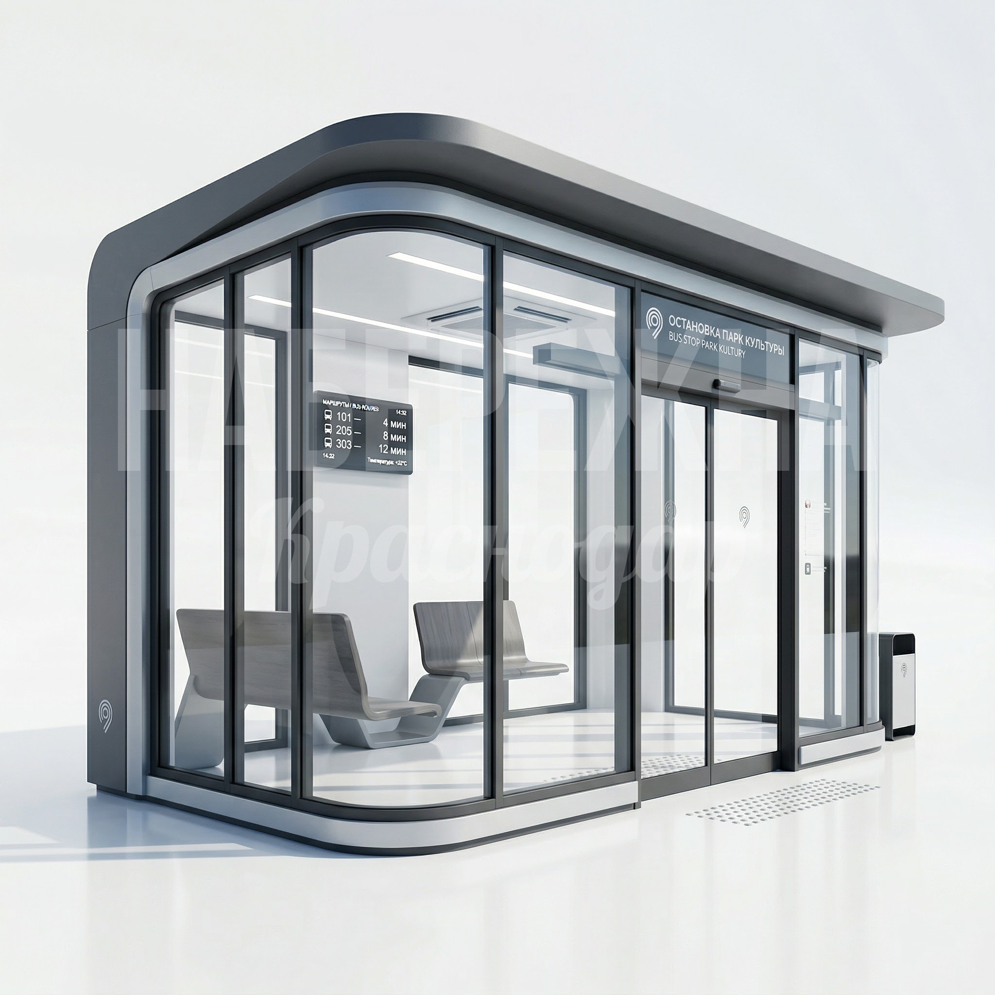 Закрытый остановочный павильон с кондиционером Reylåa