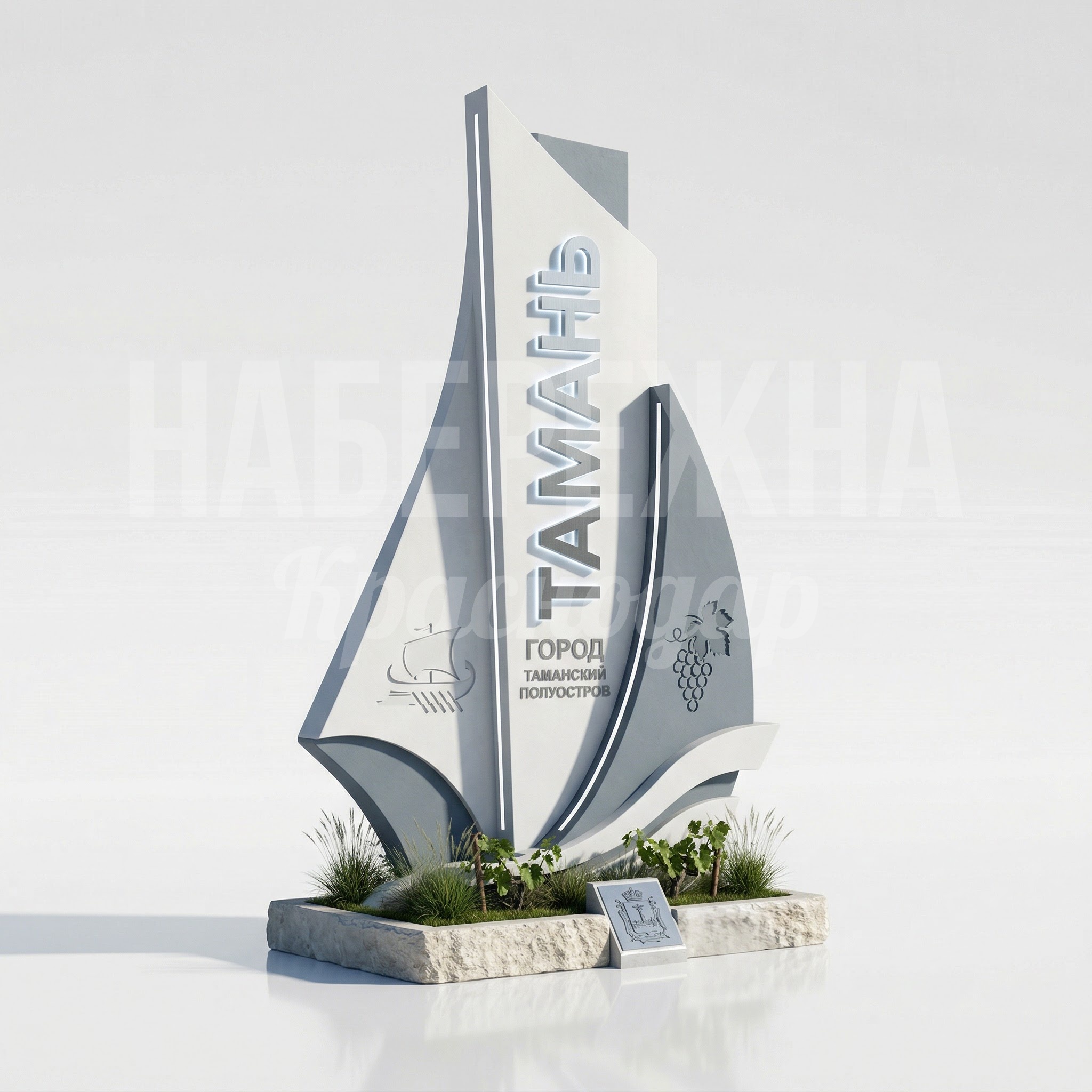 Знак въезда в город Тамань